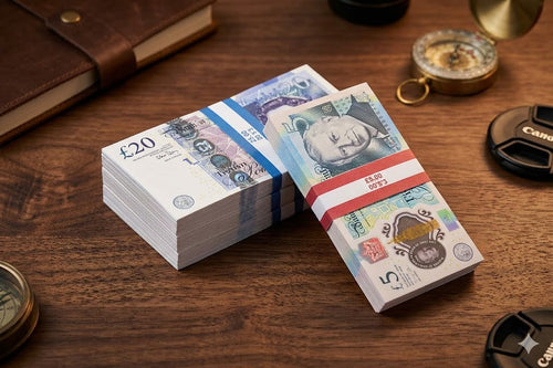 "Premium Prop Money Stacks - 200 Notes (5 & 20 Pounds)